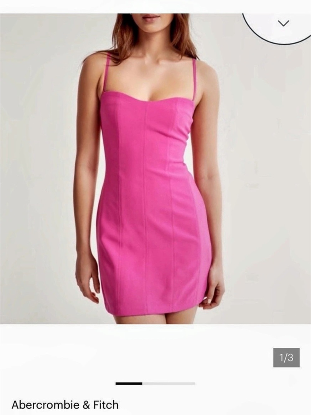 Abercrombie & Fitch Corset Clasp-Back Spaghetti Strap Mini Dress Pink Mini Dress